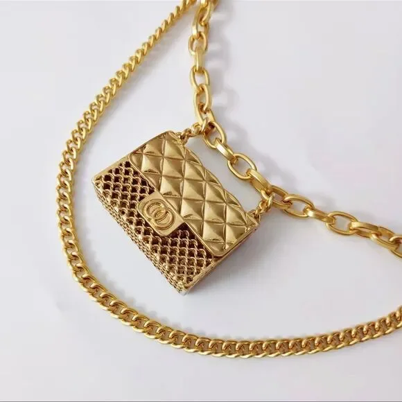 Anthropologie Fashion Tassel Gold Chain Belt with mini Bag. Trendy!high quality - Picture 14 of 17